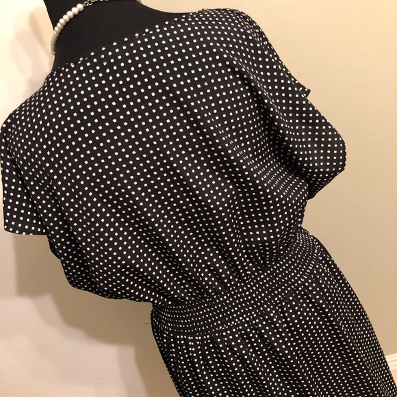 SOLD Black Crepe Dress w/Asymmetrical Neckline - Picture 4 of 5